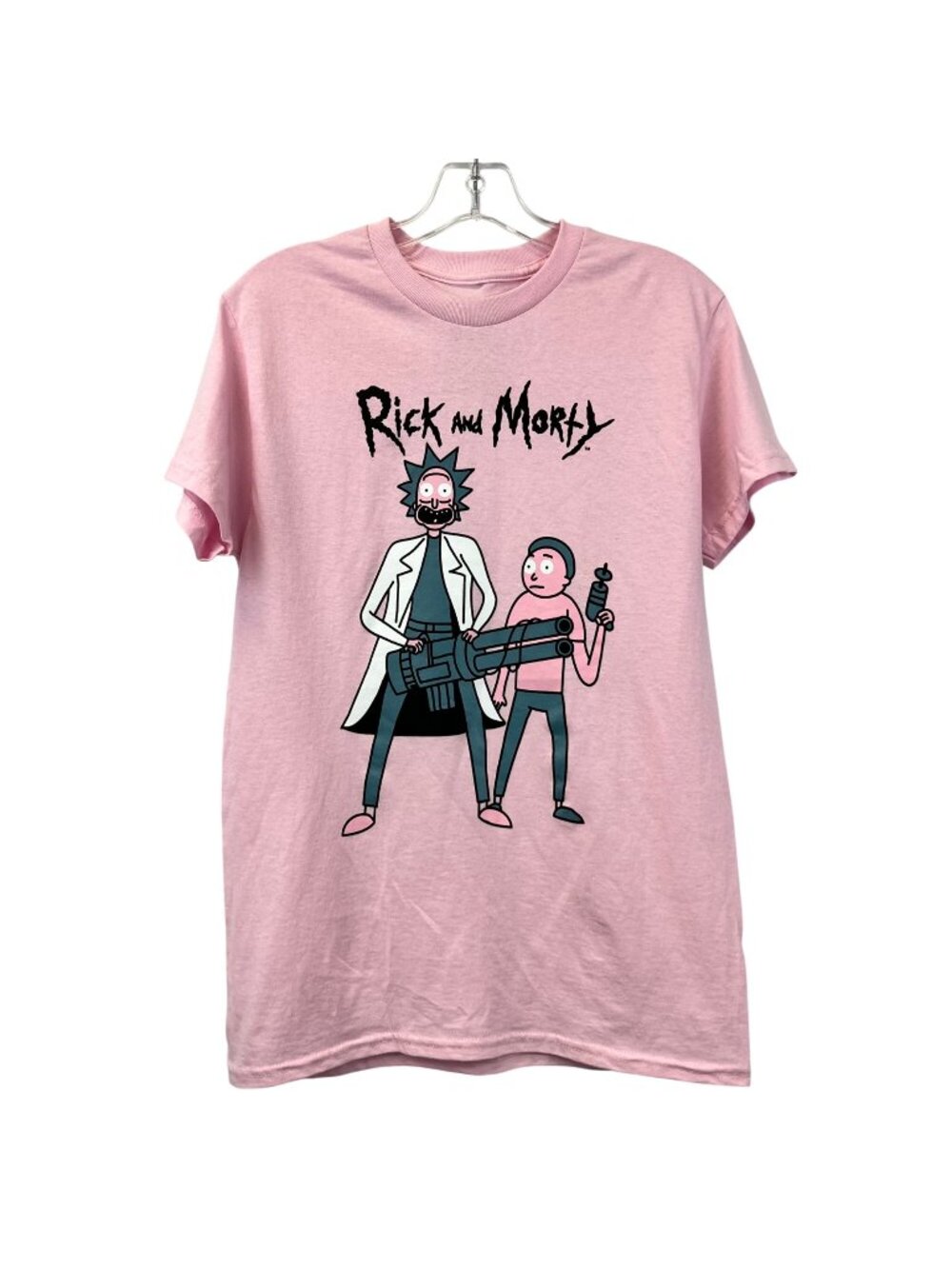 Adult Swim Unisex Rick and Marty T-Shirt Short Sleeve Pink/Multi Size Small
